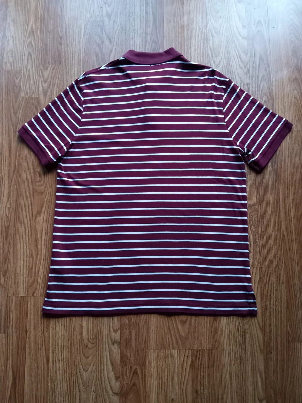 Polo Ralph Lauren Classic Fit Striped Maroon Polo Shirt, Size L